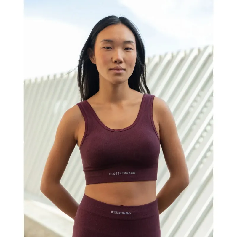 Move Sports Top & Biker Shorts Set Burgundy sold by Ivalo.com