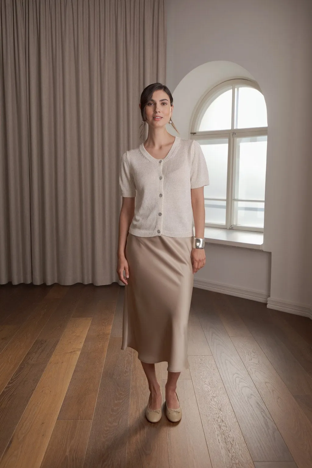 Tianna Midi Satin Skirt Latte sold by Ivalo.com product image thumbnail 4