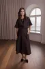 Liana Wide-hemmed Linen Skirt Dark Chocolate sold by Ivalo.com