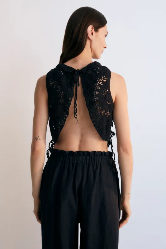 Women's Olimpia Crochet Top Black sold by Ivalo.com