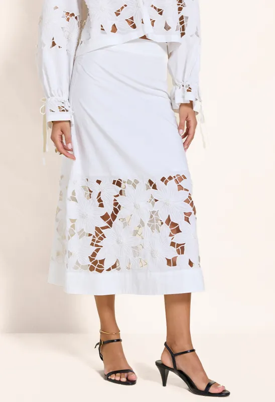 【PARTIMENTO】 LACE TRIM SMOCKING MIDI SKIRT / 追跡付 PARTIMENTO