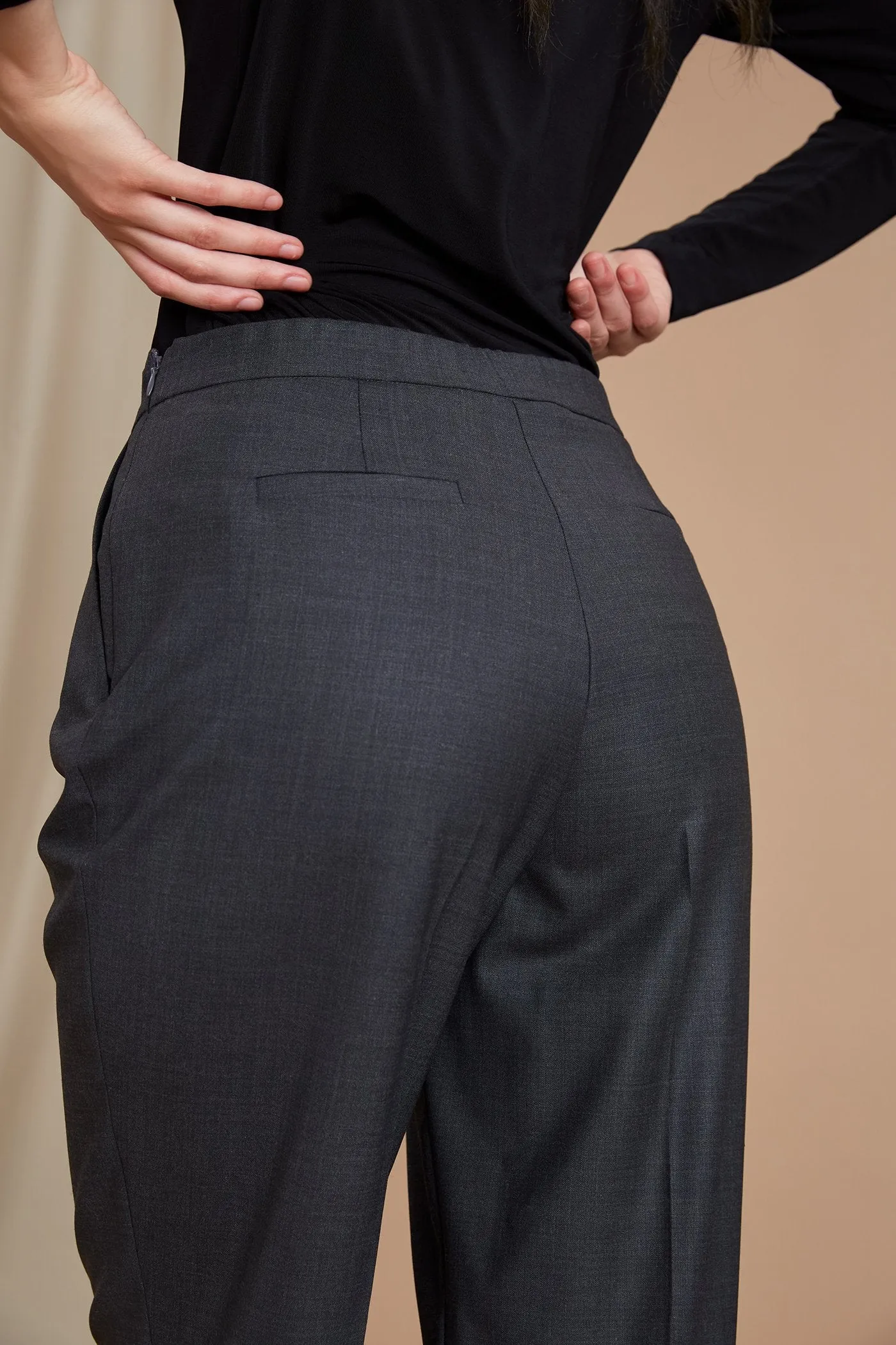 Cindy High Waist Trousers Grey Melange sold by Ivalo.com product image thumbnail 4