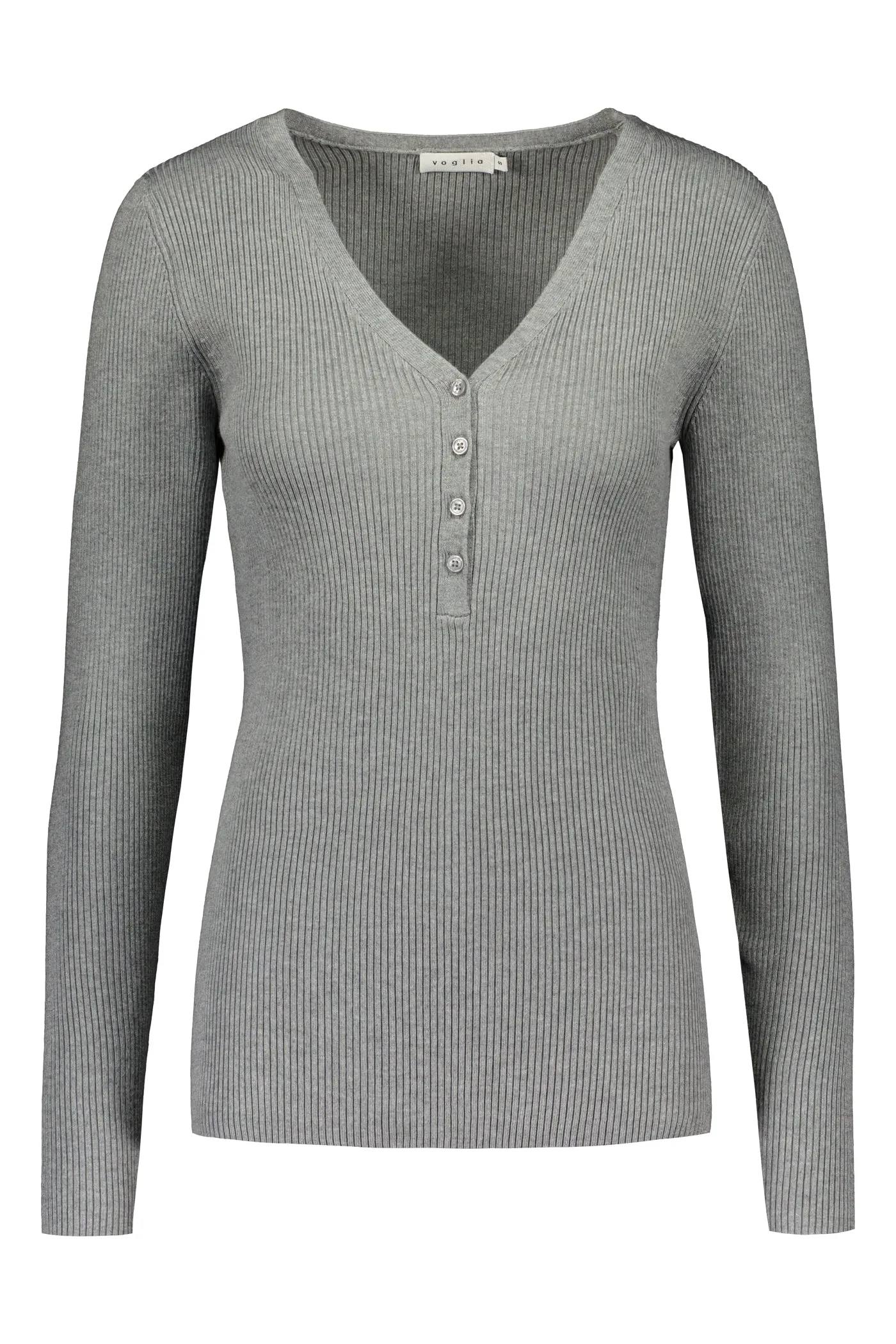 May Fitted Viscose Knit Top Grey Melange sold by Ivalo.com