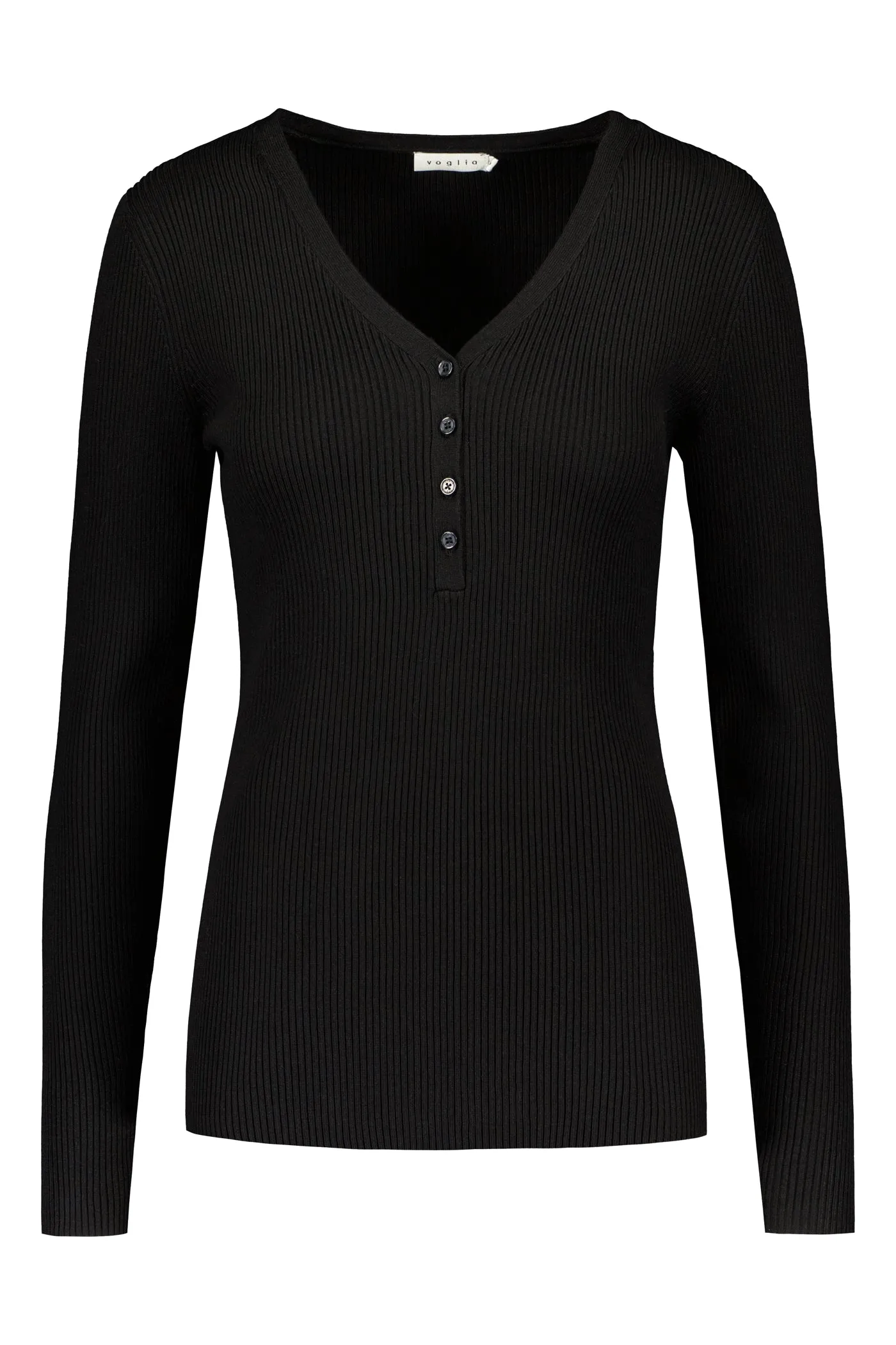 May Fitted Viscose Knit Top Black sold by Ivalo.com