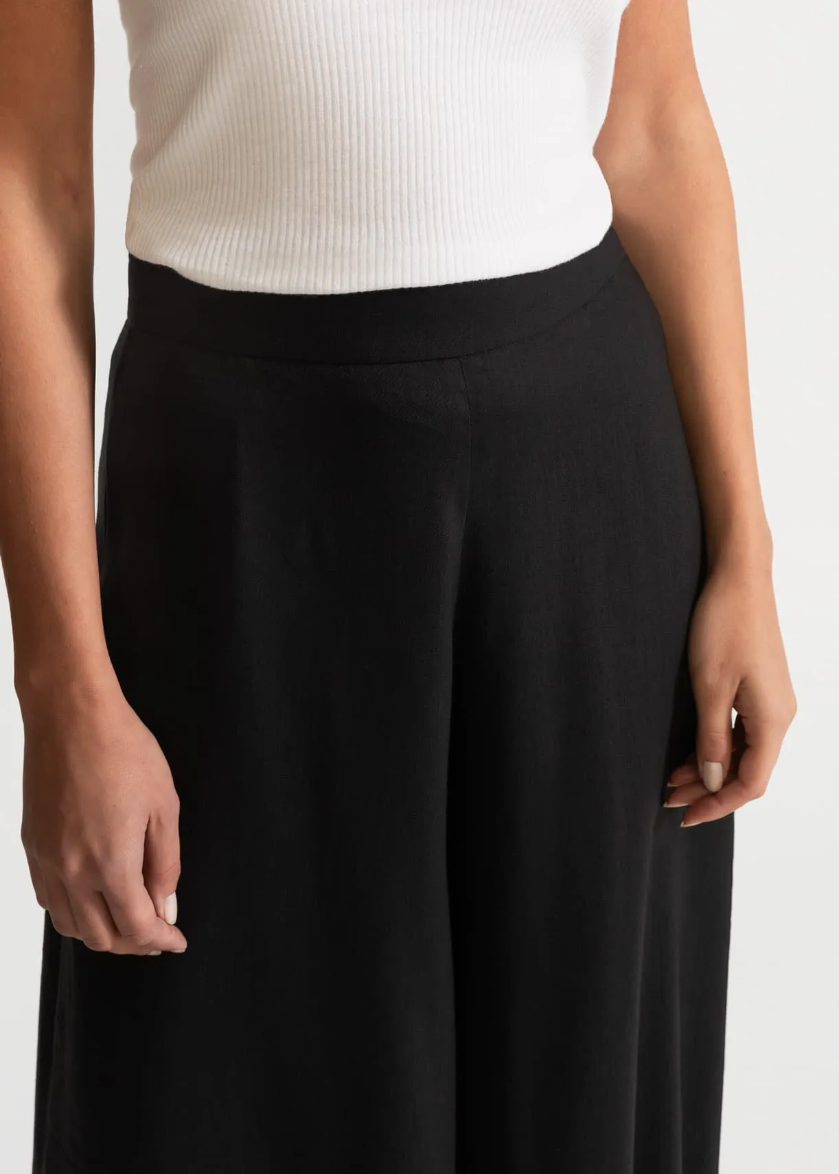 Women's Palazzo Linen Pants Black sold by Ivalo.com product image thumbnail 3