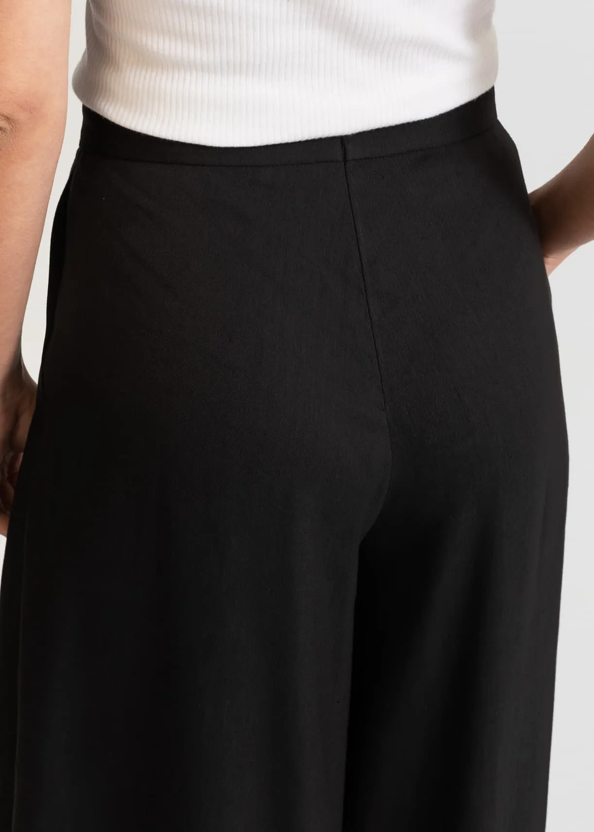 Women's Palazzo Linen Pants Black sold by Ivalo.com product image thumbnail 4