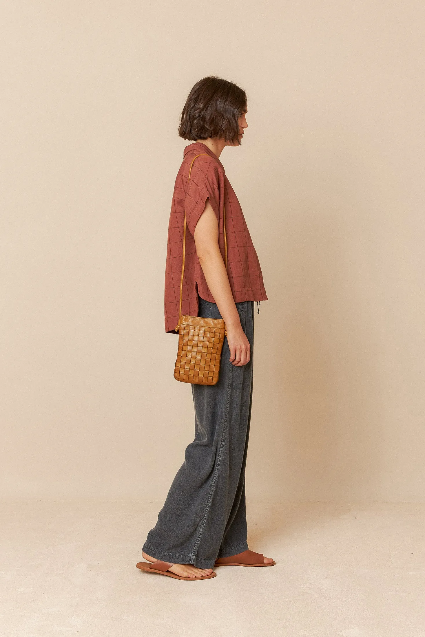 Windowpane Check Shirt Chocolate sold by Ivalo.com product image thumbnail 5