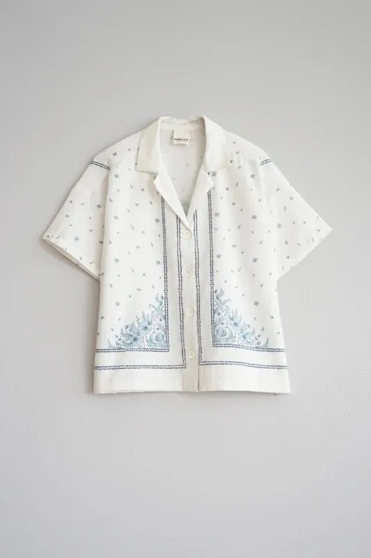 Cotton Flower Shirt Ecru sold by Ivalo.com