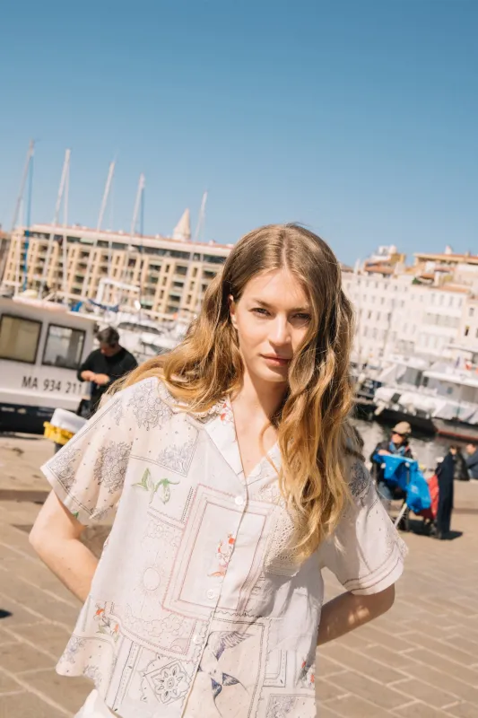 Patch Print Shirt Ecru sold by Ivalo.com