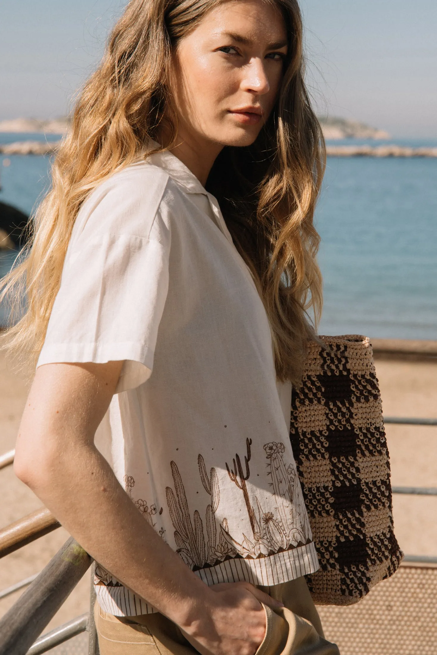 Cotton Cactus Shirt White/Chocolate sold by Ivalo.com product image thumbnail 3