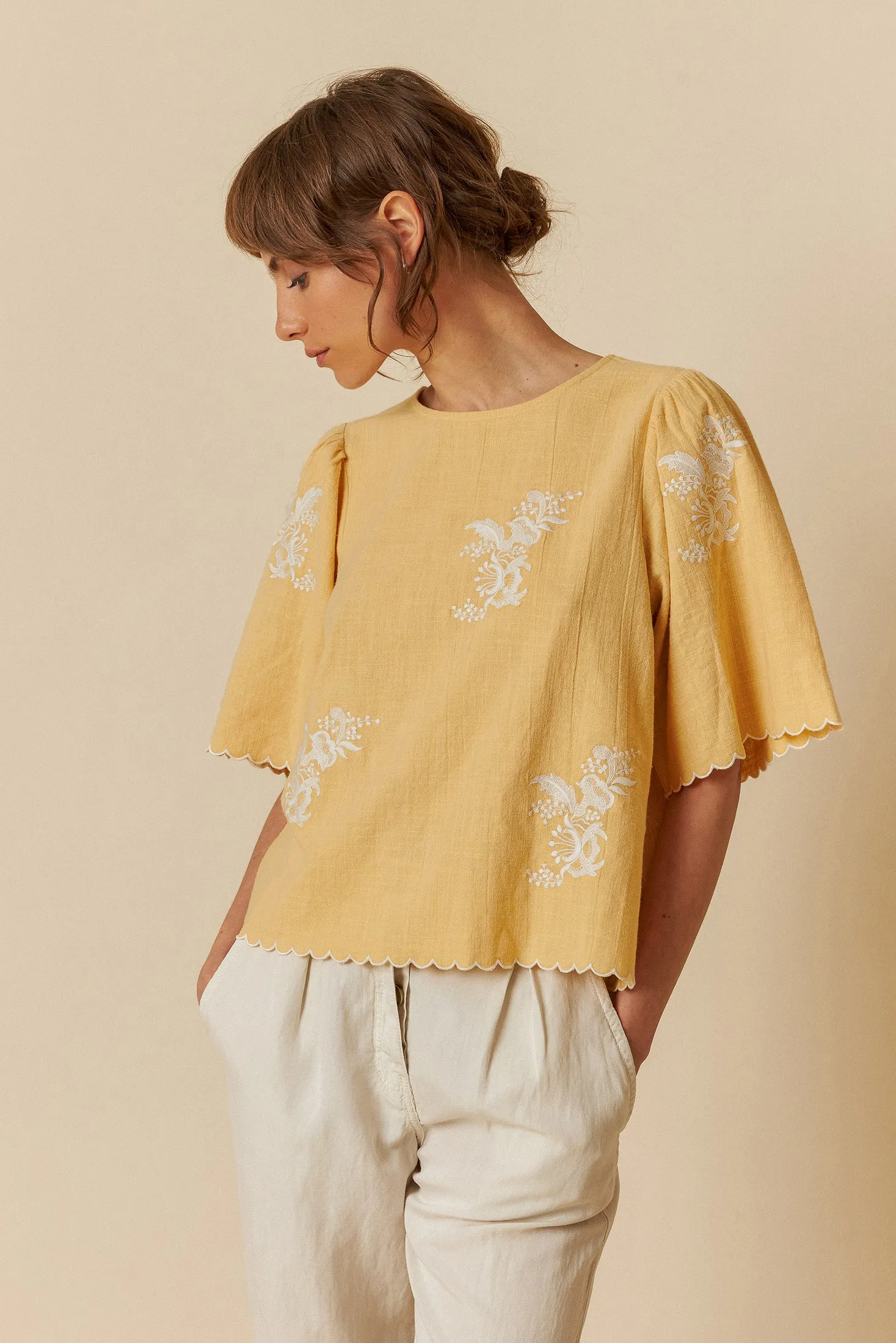 Butterfly Sleeve Blouse Tangerine sold by Ivalo.com