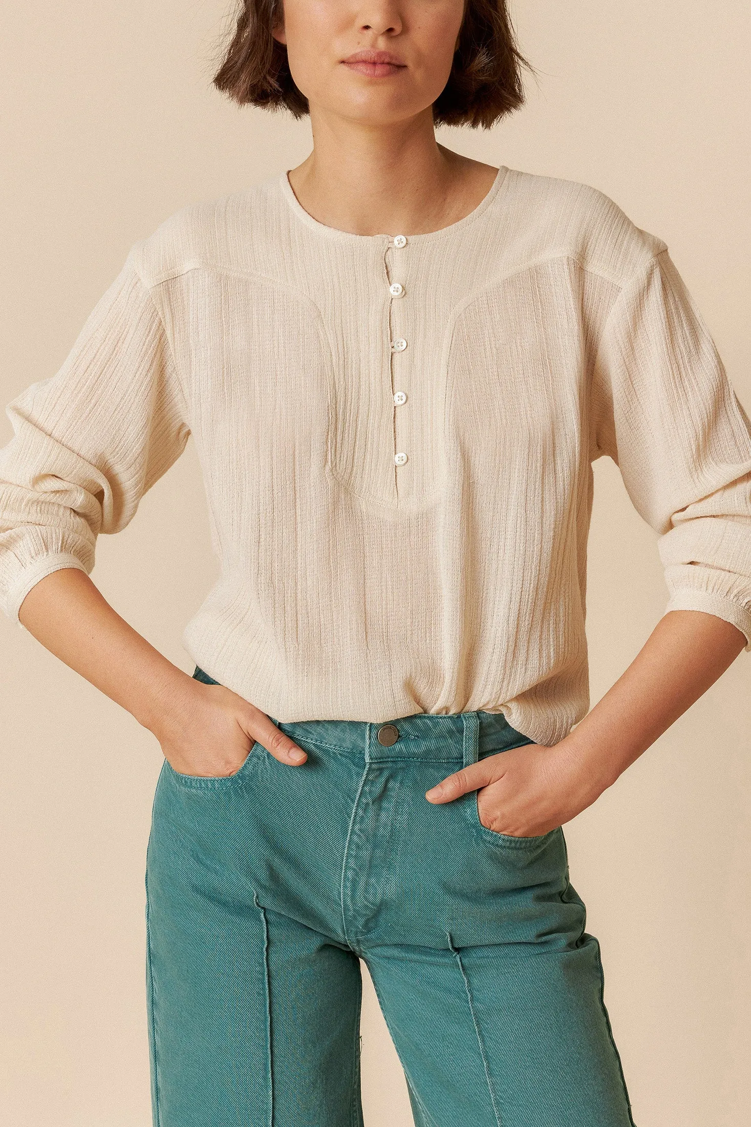 Bombed Sleeve Blouse Stone sold by Ivalo.com product image thumbnail 3