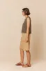 Gabardine Contrast Bermuda Shorts Sand sold by Ivalo.com