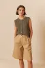 Gabardine Contrast Bermuda Shorts Sand sold by Ivalo.com