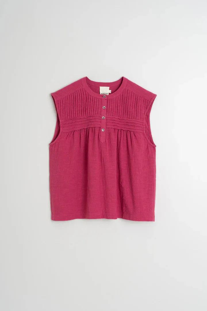 Gauze Pleated Blouse Cardinal Pink sold by Ivalo.com product image thumbnail 5