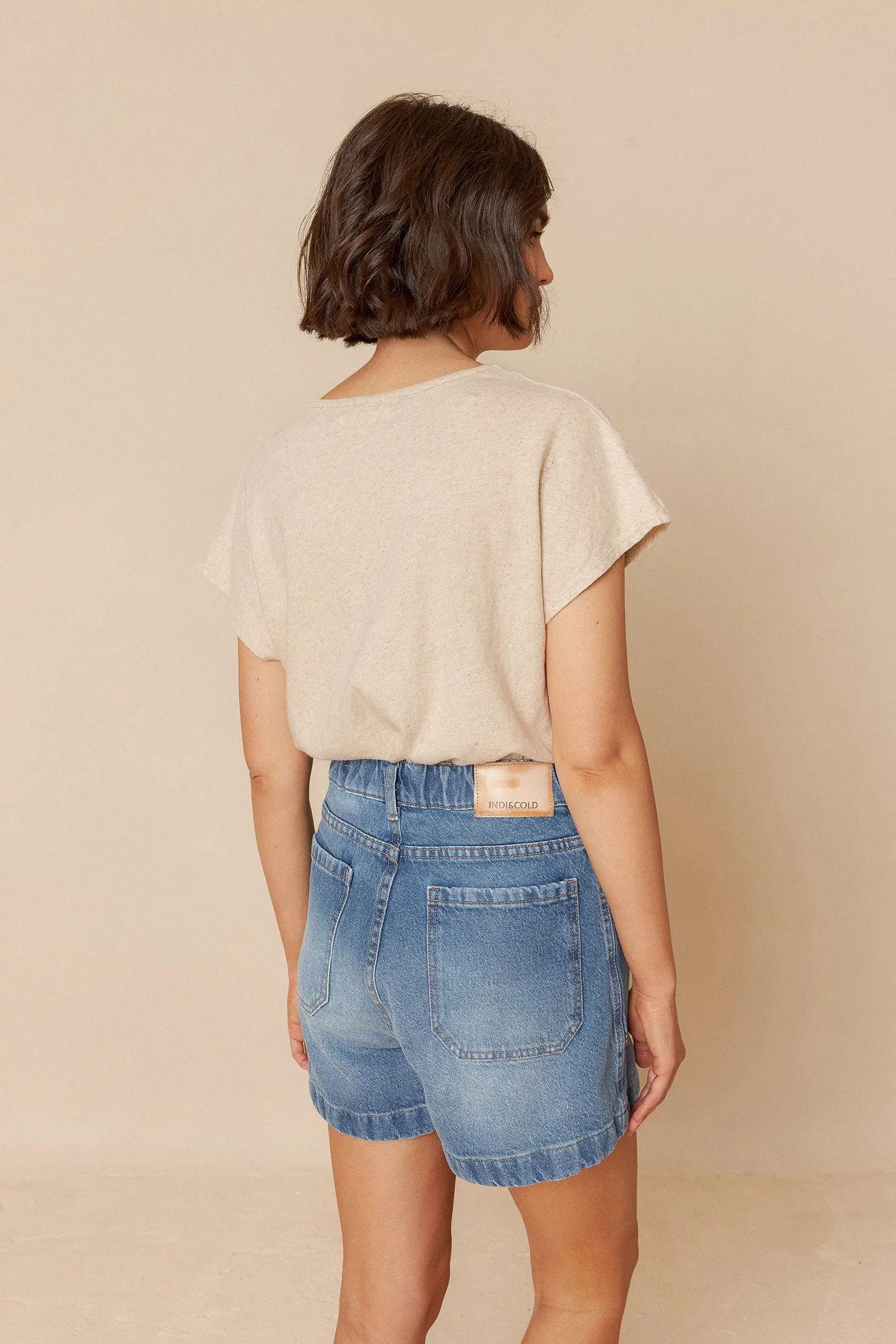 Rustic Effect Melange T-Shirt Linen Beige sold by Ivalo.com product image thumbnail 3