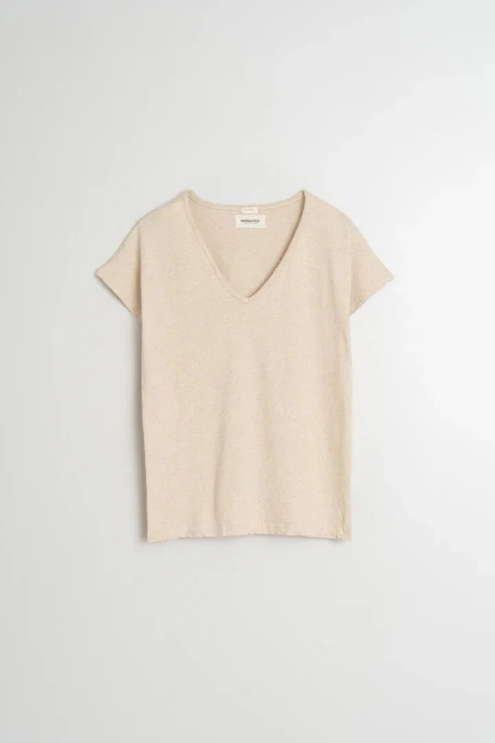 Rustic Effect Melange T-Shirt Linen Beige sold by Ivalo.com product image thumbnail 2