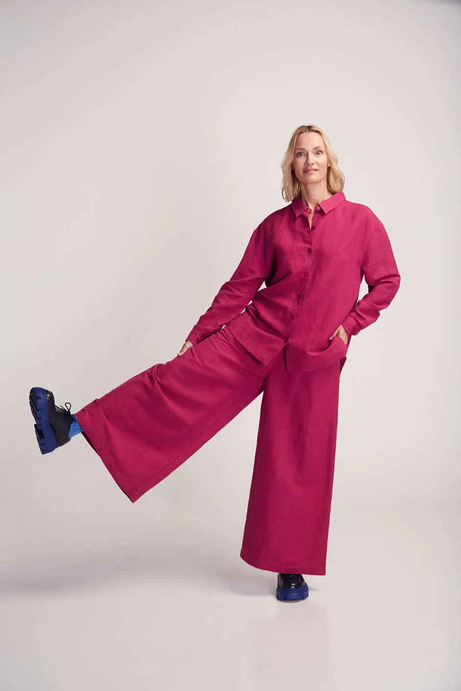 Iya Linen Blend Shirt Magenta sold by Ivalo.com product image thumbnail 3