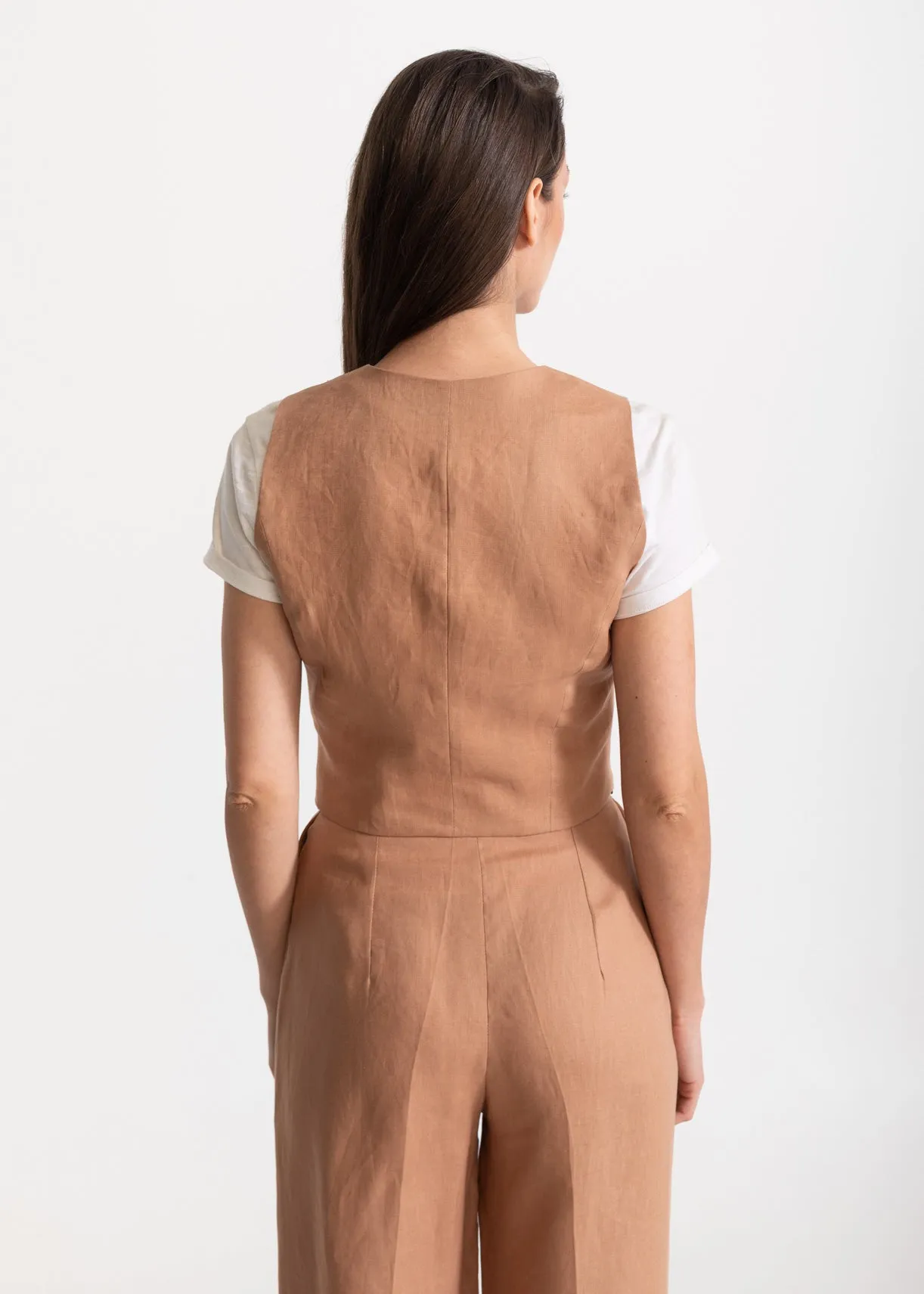 Women's Figa Linen Waistcoat Cappuccino sold by Ivalo.com product image thumbnail 2