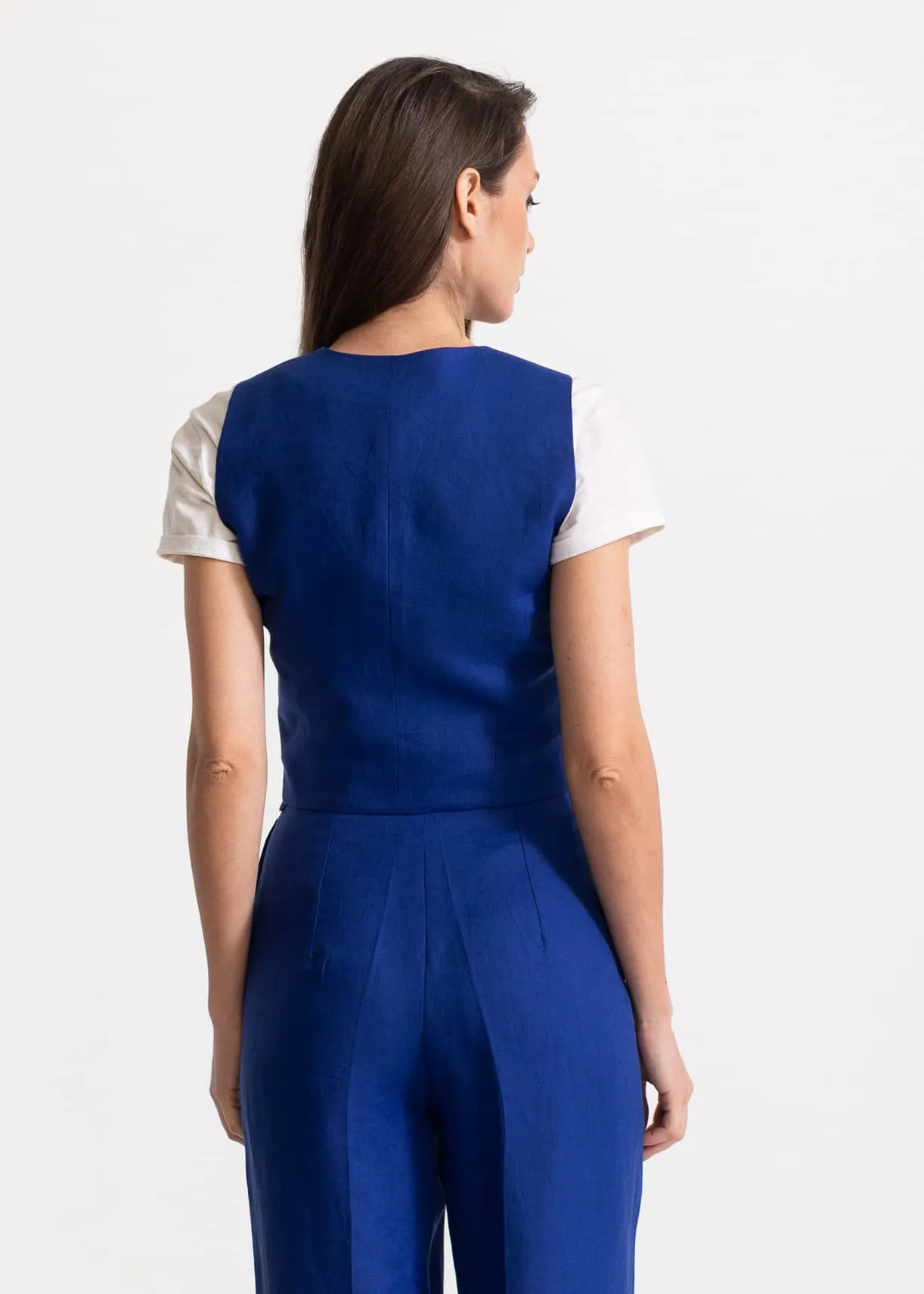 Women's Figa Linen Waistcoat Royal Blue sold by Ivalo.com product image thumbnail 2