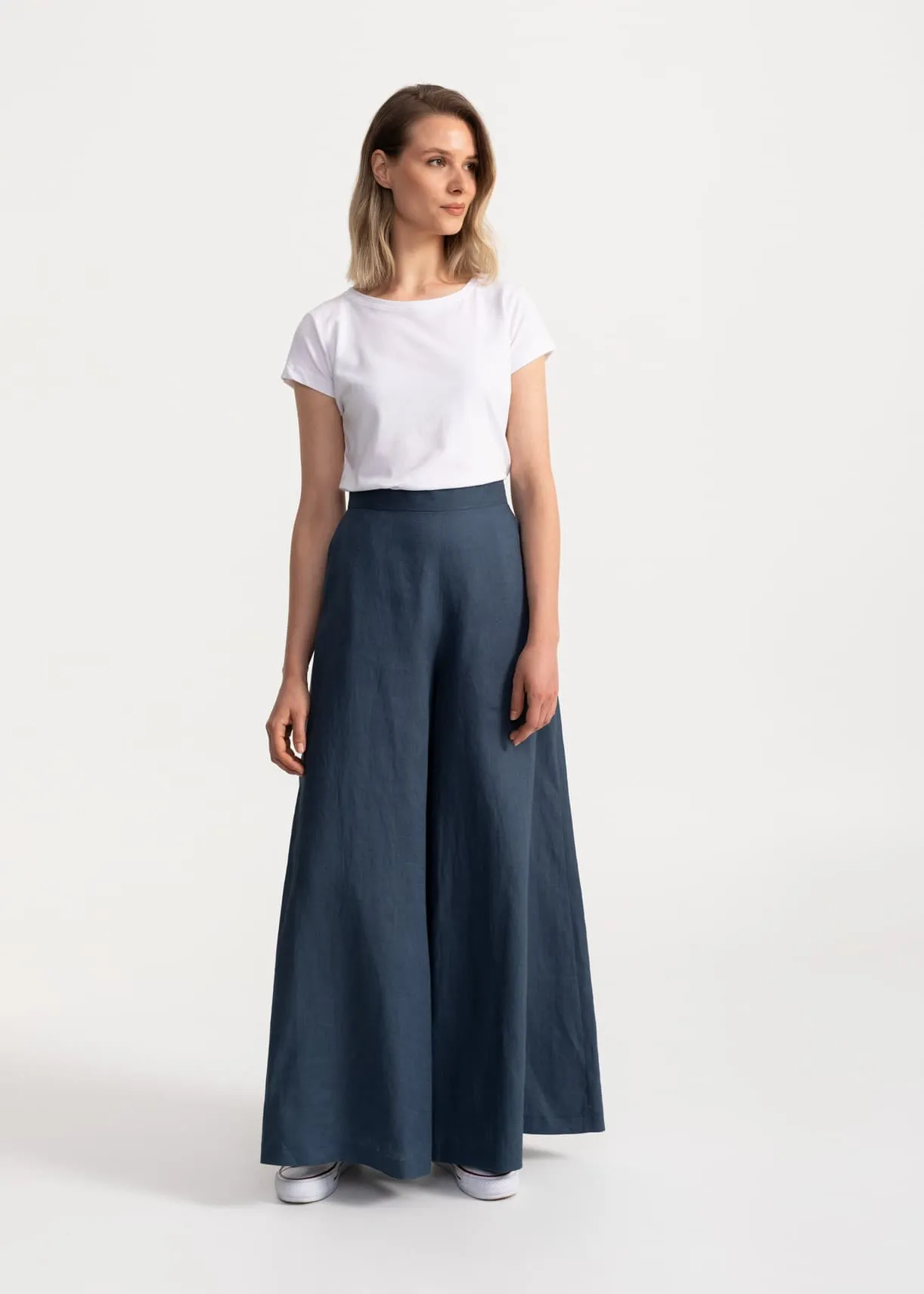 Women's Palazzo Linen Pants Nocturne Blue sold by Ivalo.com product image thumbnail 3