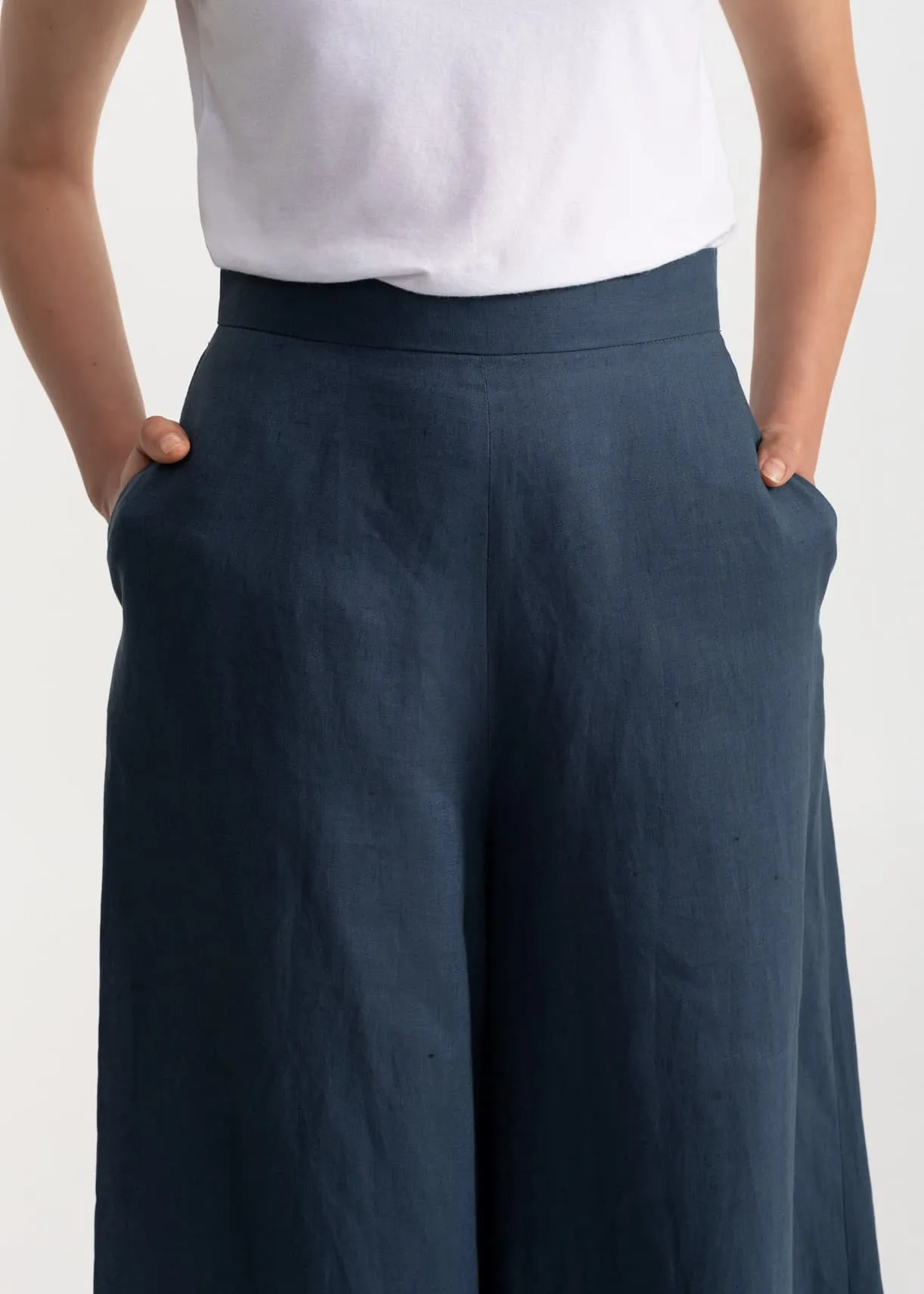 Women's Palazzo Linen Pants Nocturne Blue sold by Ivalo.com product image thumbnail 4