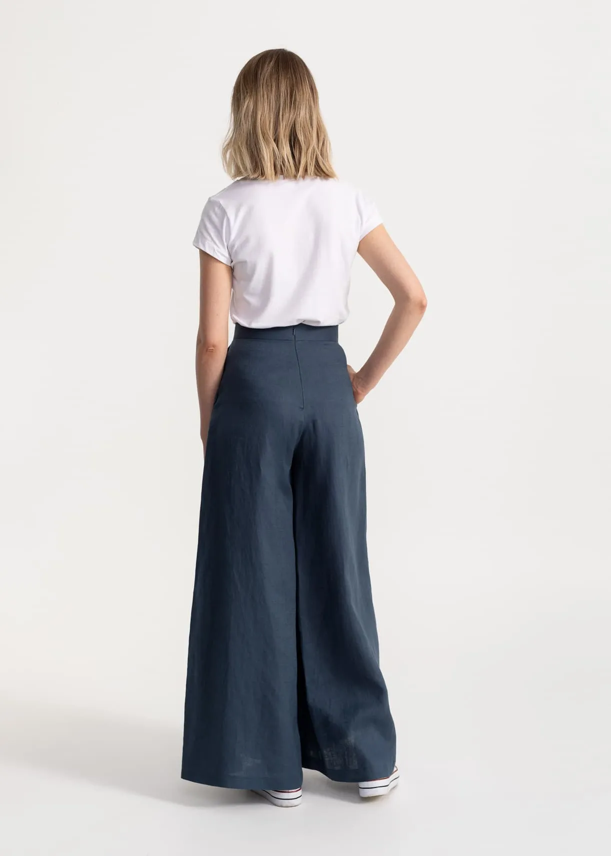 Women's Palazzo Linen Pants Nocturne Blue sold by Ivalo.com product image thumbnail 2
