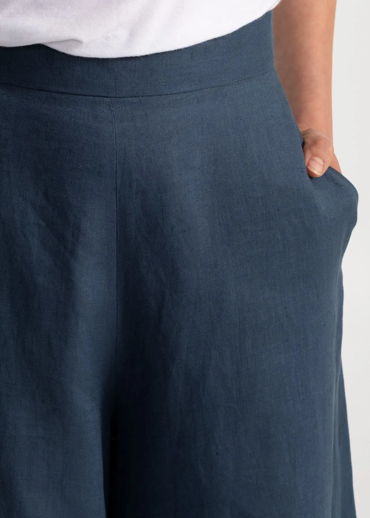 Women's Palazzo Linen Pants Nocturne Blue sold by Ivalo.com product image thumbnail 5