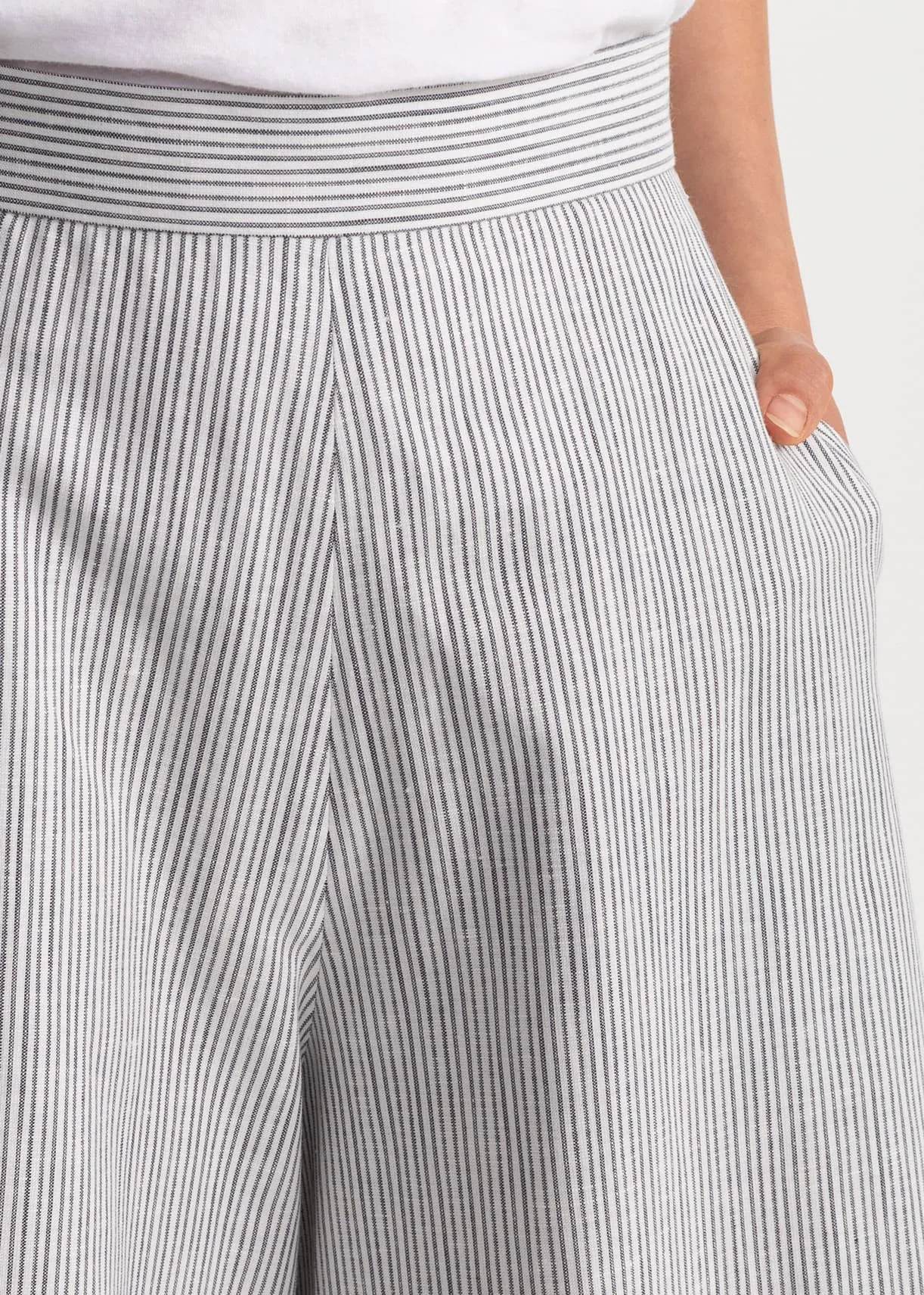 Women's Palazzo Cotton Pants Grey Stripes sold by Ivalo.com product image thumbnail 5