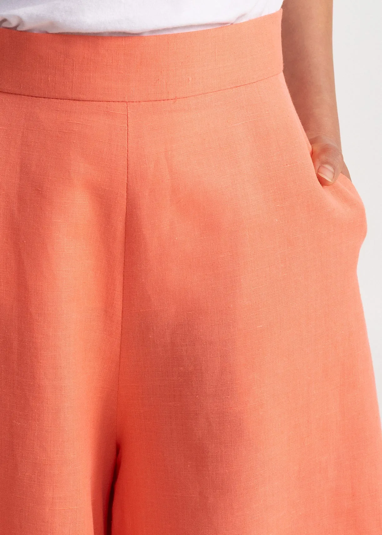 Women's Palazzo Linen Pants Melon sold by Ivalo.com product image thumbnail 5