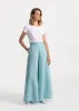 Women's Palazzo Linen Pants Aqua sold by Ivalo.com