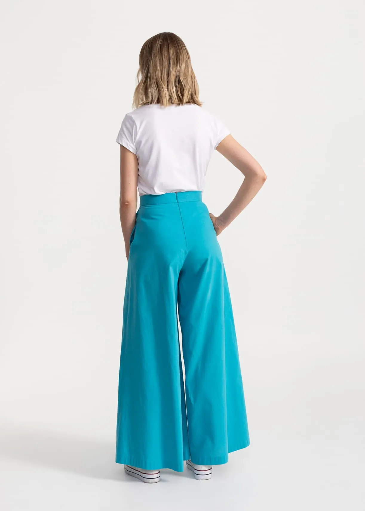 Women's Palazzo Cotton Pants Aqua sold by Ivalo.com product image thumbnail 2