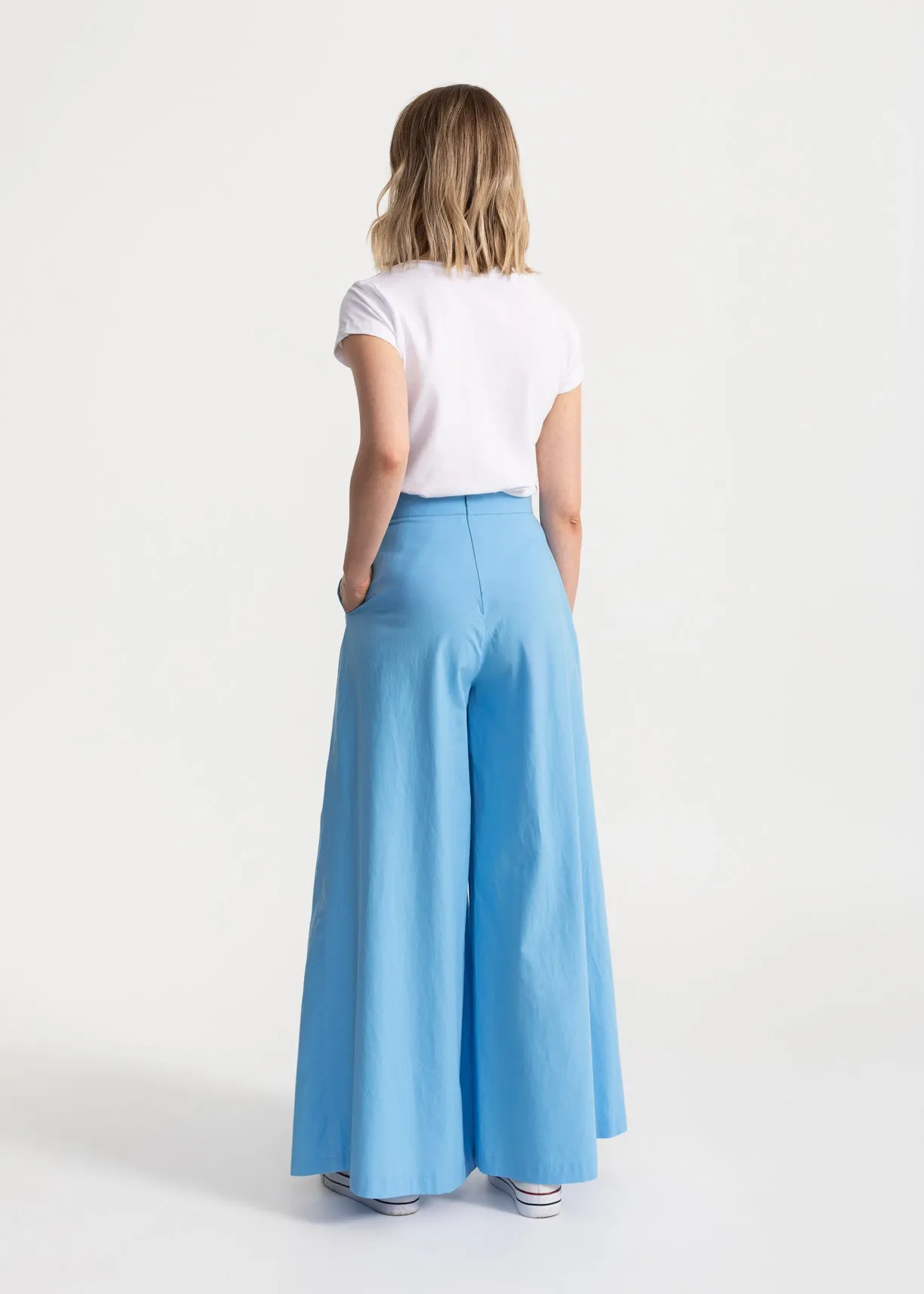 Women's Palazzo Cotton Pants Mediterranean Blue sold by Ivalo.com product image thumbnail 2