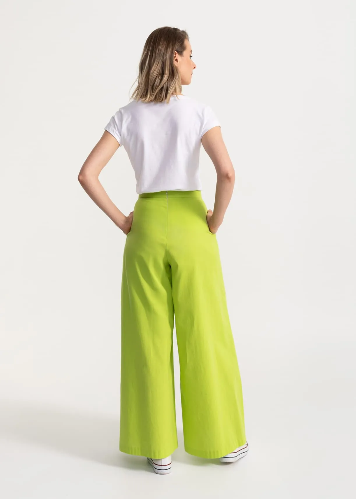Women's Palazzo Cotton Pants Pistachio sold by Ivalo.com product image thumbnail 2