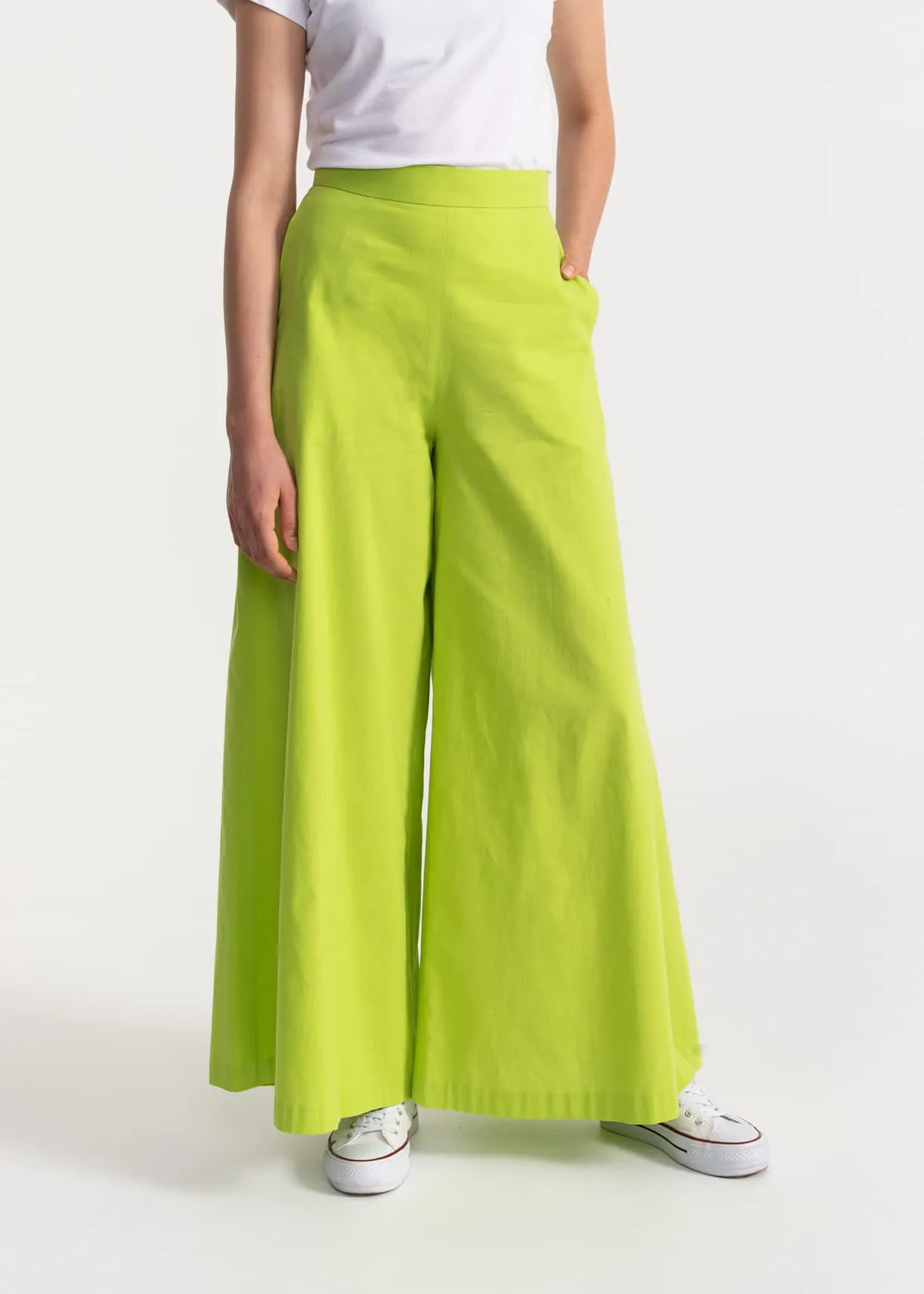 Women's Palazzo Cotton Pants Pistachio sold by Ivalo.com product image thumbnail 3