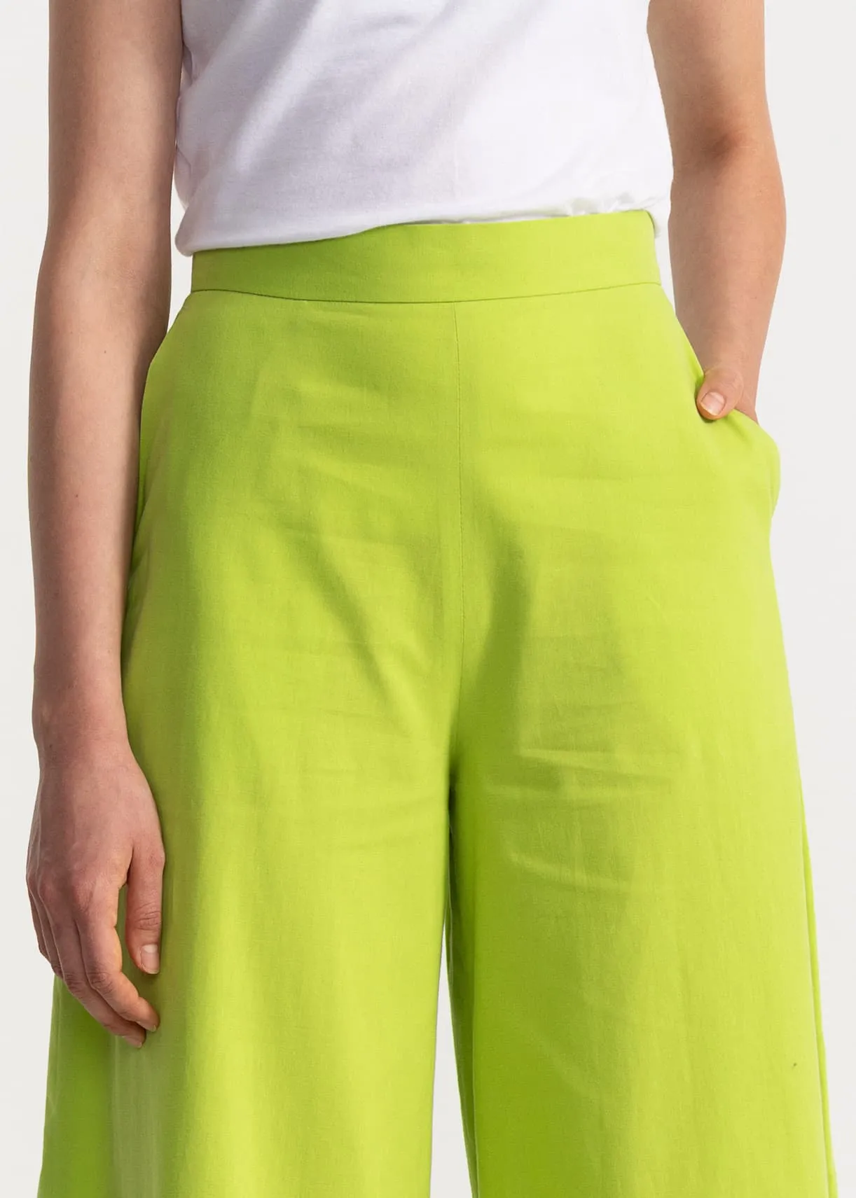 Women's Palazzo Cotton Pants Pistachio sold by Ivalo.com product image thumbnail 5