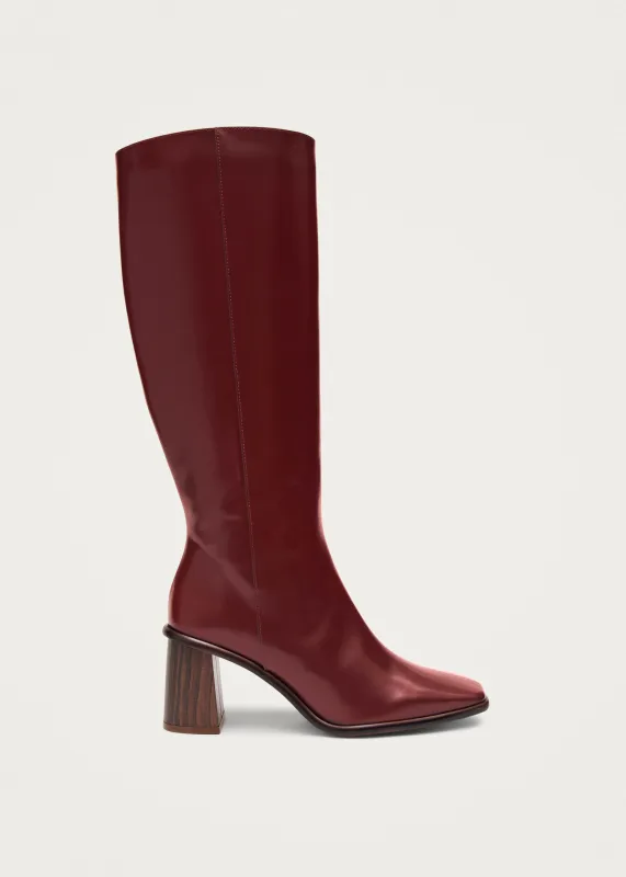 East Leather Boots Sleek Burgundy sold by Ivalo.com