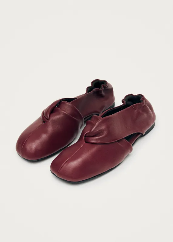 Alaula Leather Ballet Flats Burgundy sold by Ivalo.com