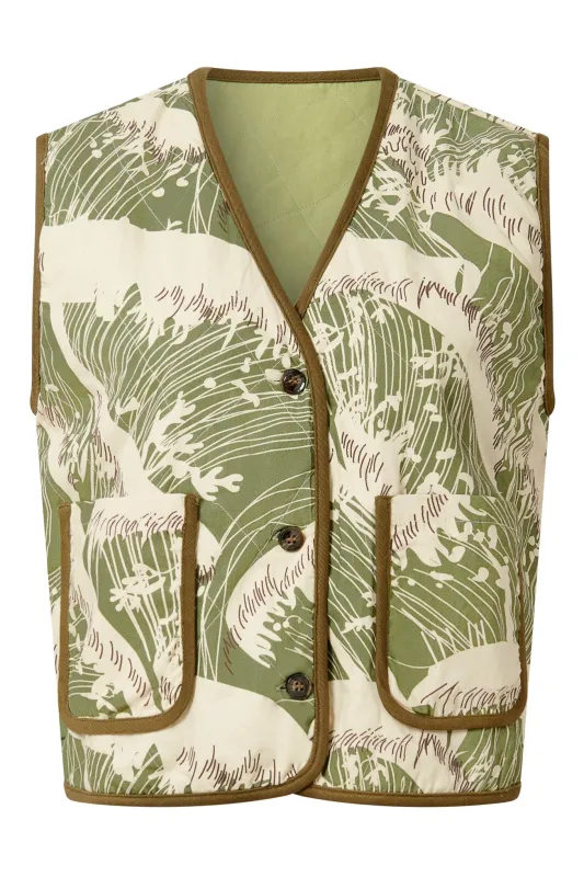 Wave Organic Cotton Reversible Vest Sage/Green sold by Ivalo.com