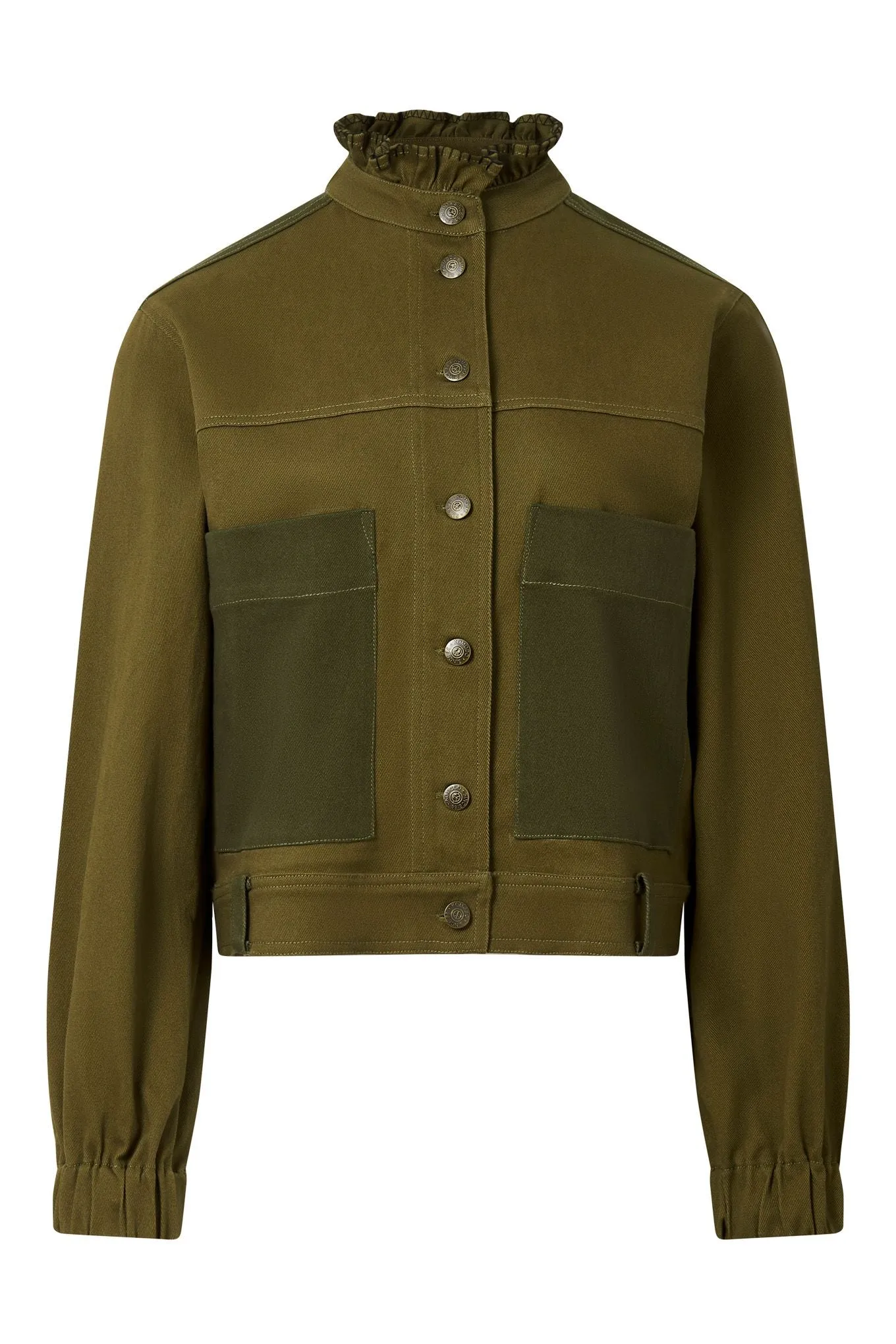 Ruffle Organic Cotton Jacket Dark Green sold by Ivalo.com product image thumbnail 2