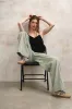 Lola Organic Cotton Trousers Green Stripe sold by Ivalo.com