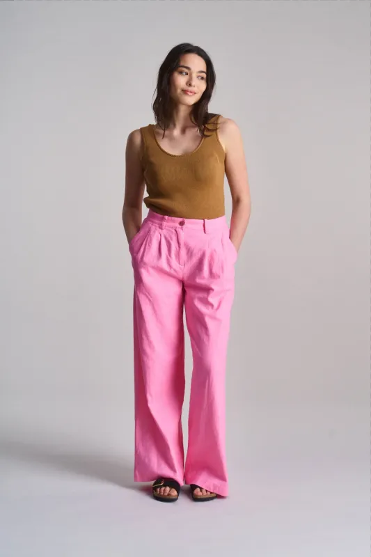 Lion Linen/Organic Cotton Trousers Pink sold by Ivalo.com
