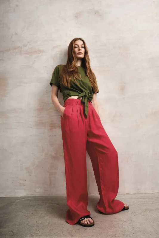 Lola Cupro Trousers Berry sold by Ivalo.com