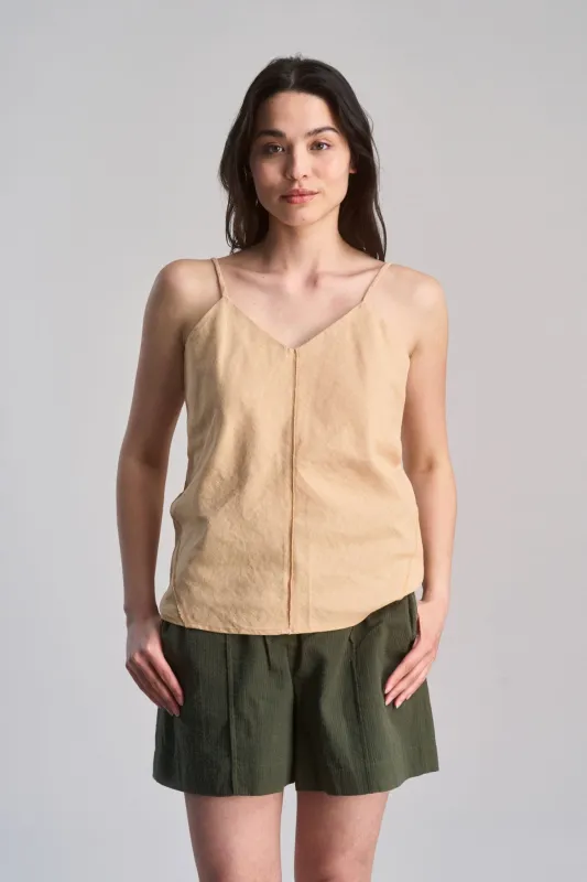 Fleur Organic Linen Cotton Camisole Sand sold by Ivalo.com