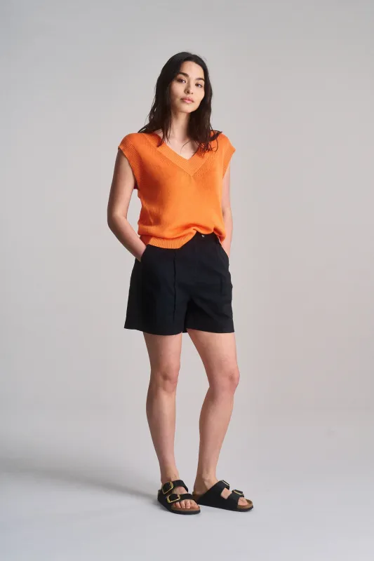 Emmie Organic Linen Cotton Shorts Black sold by Ivalo.com