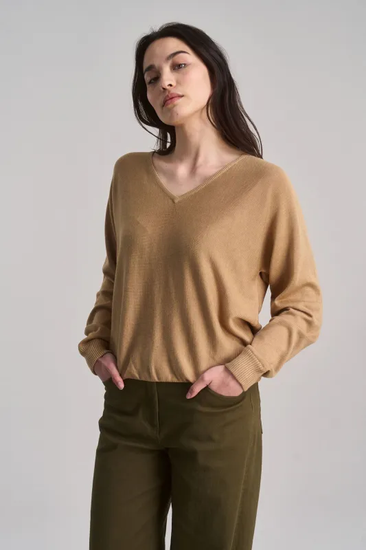 Clover Cotton Tencel Jumper Camel sold by Ivalo.com