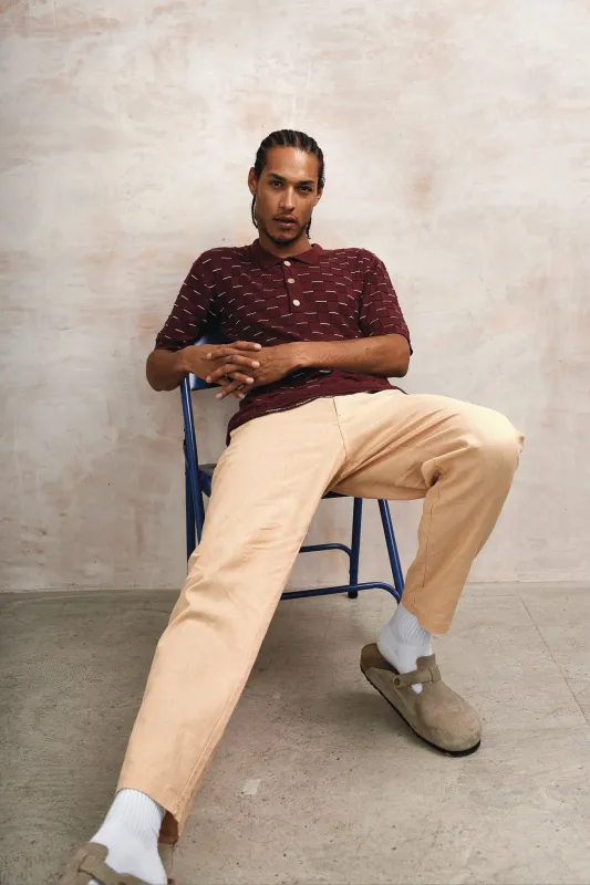 Perry Cotton/Tencel Knit Polo Berry made by Ivalo.com