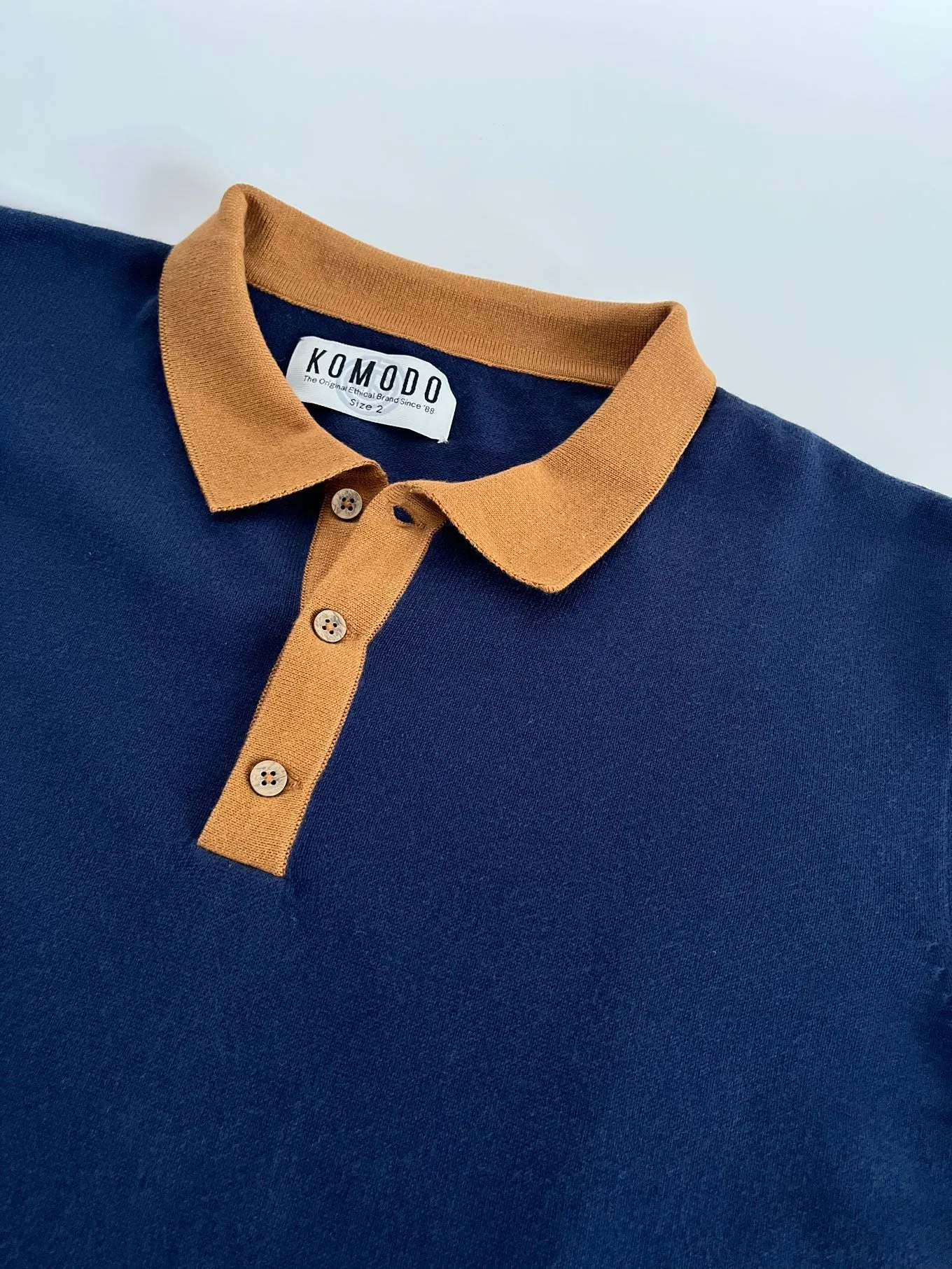 Frank Organic Cotton Knit Polo Navy sold by Ivalo.com product image thumbnail 3