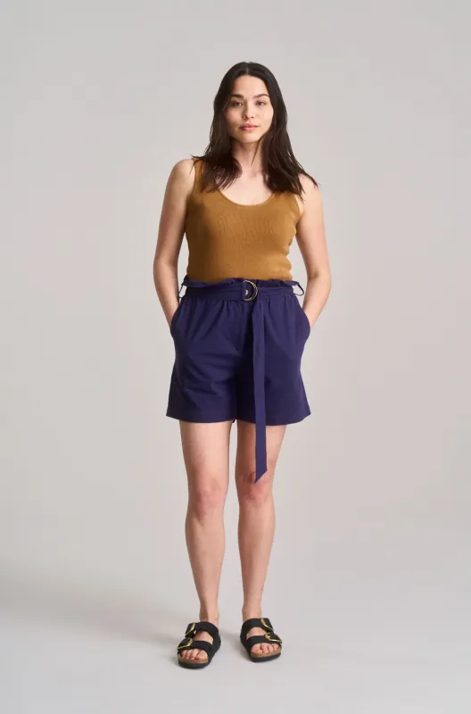 Nala Cheesecloth Shorts Solid Navy sold by Ivalo.com