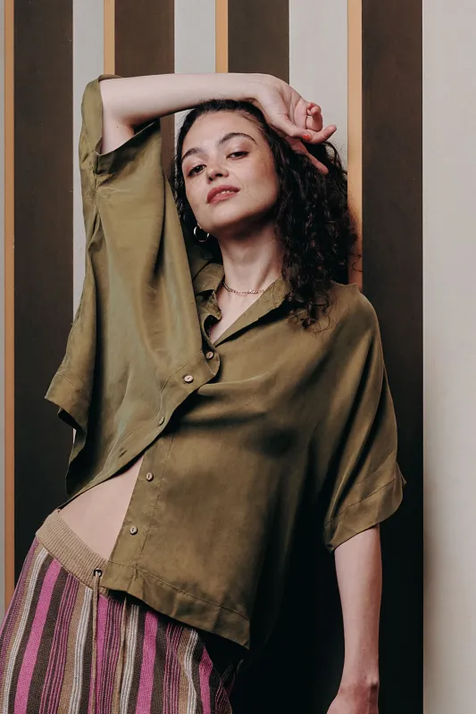 Kimono Cupro Shirt Army Green sold by Ivalo.com